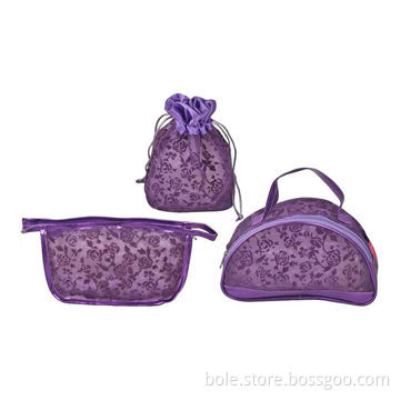 Nylon cosmetic bag set, customized designs and logos are welcome